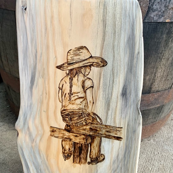 SOLD. Hand Burned Wood Art Decor - Picture 1 of 3